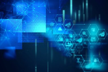 Mavi geometrik şekil soyut teknolojik altyapı 