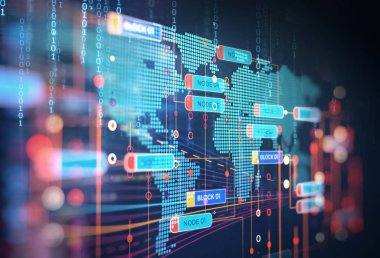 Büyük veri fütüristik görselleştirme soyut illüstrasyon