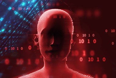 sanal insan 3dillustration çift pozlama görüntü 