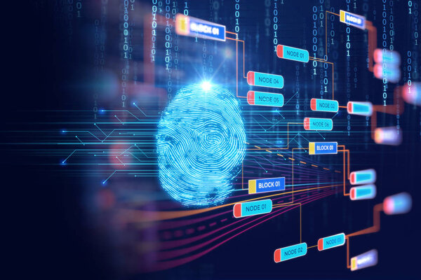 Сканирование отпечатков пальцев по голубой технологии

