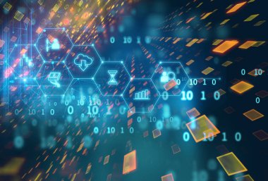 fintech kutsal kişilerin resmi üstünde soyut mali teknolojik altyapı .