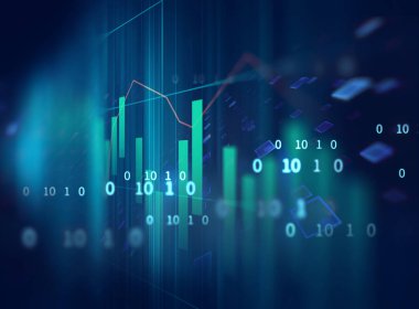 Teknik mali grafik teknolojisi arka plan üzerinde