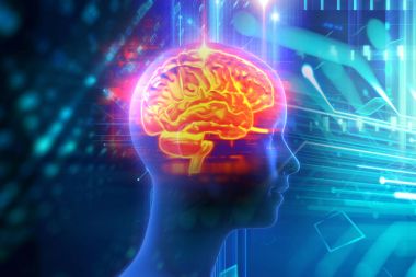 teknolojik altyapı insan beynine 3D render 