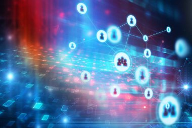 Kullanıcı simgesi ve bağlanma ile soyut resim arka plan d