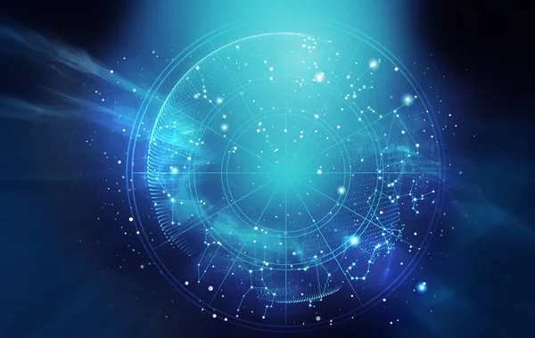 Astrologi och alkemi logga bakgrund illustration — Stockfoto