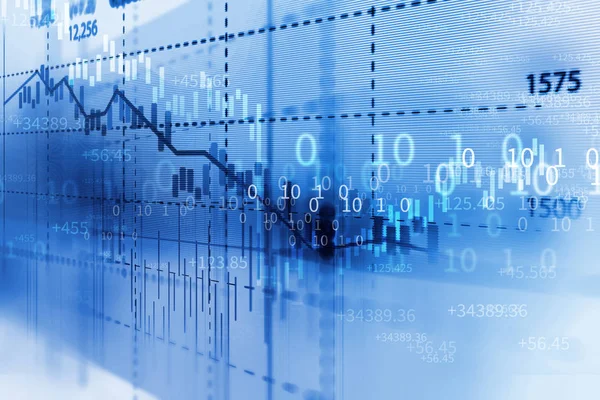 Technische financiële grafiek op abstracte achtergrond van technologie — Stockfoto