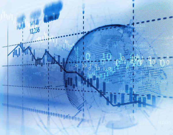 Tekniska finansiella diagram på teknik abstrakt bakgrund — Stockfoto