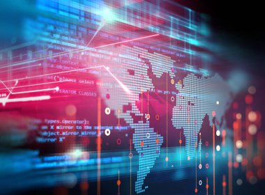 Dijital kod numarası soyut teknolojik altyapı