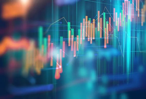 Gráfico financeiro técnico sobre tecnologia resumo fundo — Fotografia de Stock