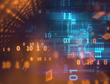 Mavi geometrik şekil soyut teknolojik altyapı 