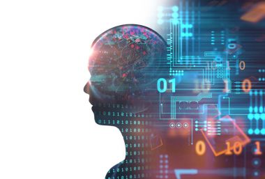 sanal insan 3dillustration çift pozlama görüntü 