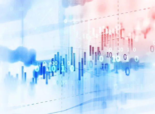 Finanzgrafik zum abstrakten Hintergrund der Technologie — Stockfoto