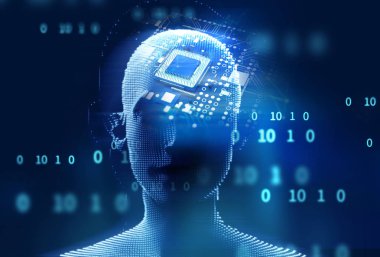 sanal insan 3dillustration çift pozlama görüntü 