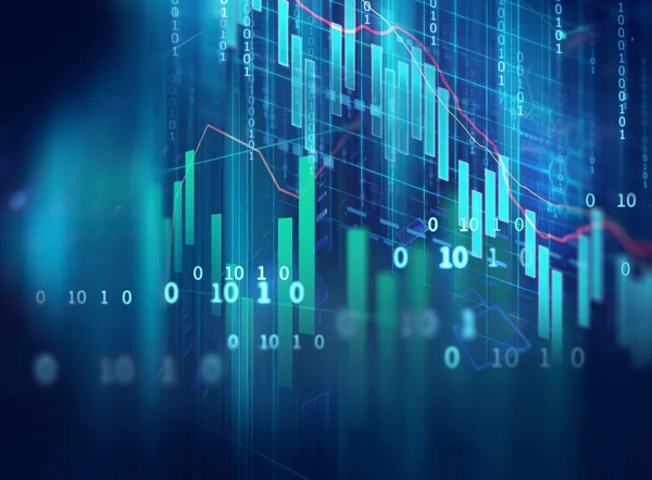 Grafico tecnico finanziario sulla tecnologia sfondo astratto — Foto Stock