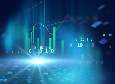 Teknik mali grafik teknolojisi arka plan üzerinde