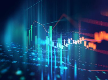 Teknik mali grafik teknolojisi arka plan üzerinde