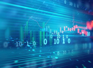 Teknik mali grafik teknolojisi arka plan üzerinde