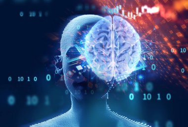 sanal insan 3dillustration çift pozlama görüntü 