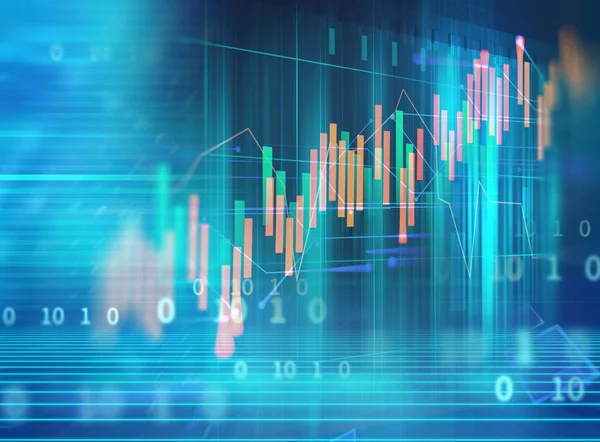 Gráfico financiero sobre tecnología fondo abstracto —  Fotos de Stock