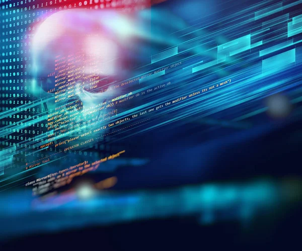 teknolojik altyapı kafatasında 3D render