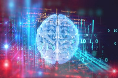 insan beyninin dil arka plan programlama 3D render 