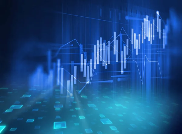 Gráfico financeiro sobre tecnologia resumo fundo — Fotografia de Stock