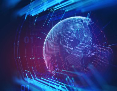 Dünya futuristik teknoloji arka plan 