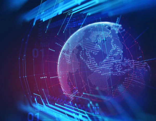 Dünya futuristik teknoloji arka plan 