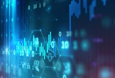Teknik mali grafik teknolojisi arka plan üzerinde