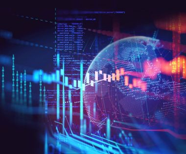 Teknik mali grafik teknolojisi arka plan üzerinde