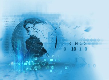 Dünya futuristik teknoloji arka plan illüstrasyon