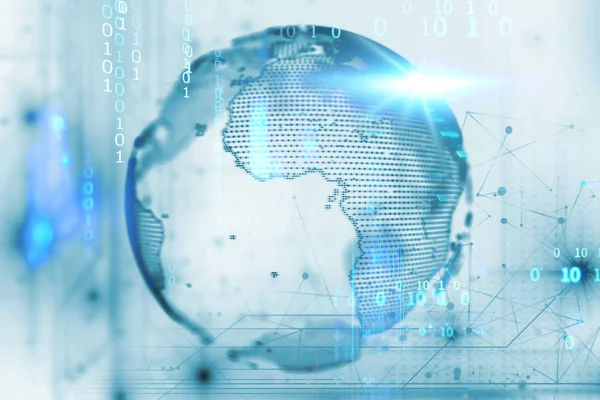 Dünya futuristik teknoloji 3D render 