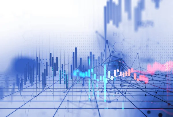 Tekniska finansiella diagram på teknik abstrakt bakgrund — Stockfoto