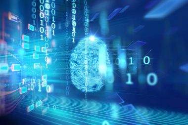 Parmak izi tarama mavi teknolojisi illüstrasyon