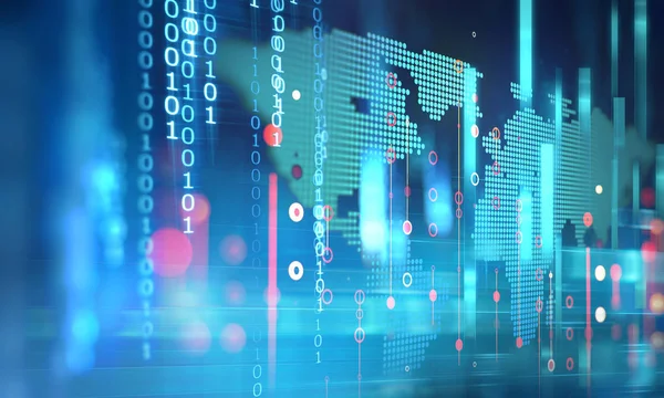 Dijital kod numarası soyut teknolojik altyapı