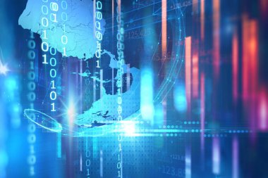 Dünya futuristik teknoloji arka plan illüstrasyon