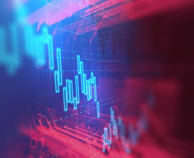 Teknik mali grafik teknolojisi arka plan üzerinde