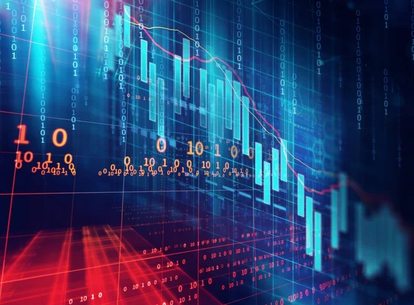 Tekniska finansiella diagram på teknik abstrakt bakgrund — Stockfoto