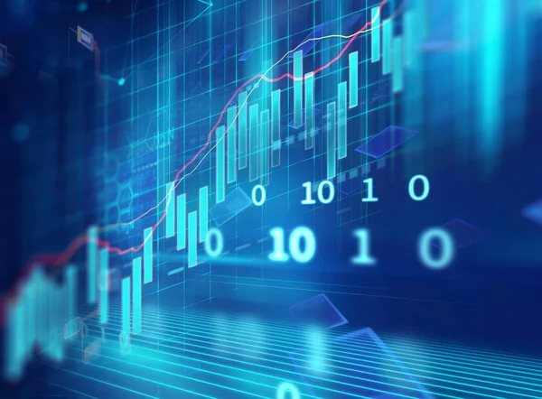 Tekniska finansiella diagram på teknik abstrakt bakgrund — Stockfoto