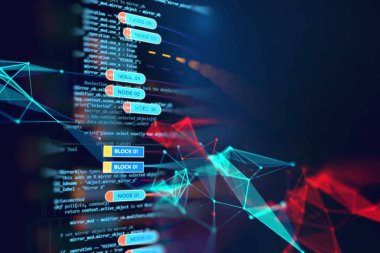 Büyük veri fütüristik görselleştirme soyut illüstrasyon