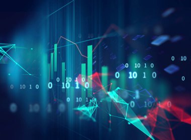 Teknik mali grafik teknolojisi arka plan üzerinde