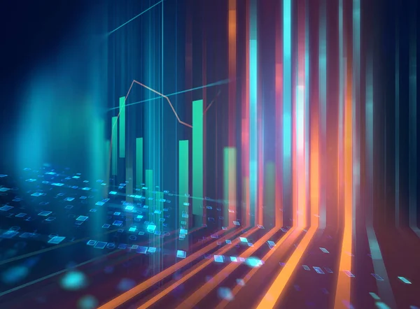 Gráfico financeiro técnico sobre tecnologia resumo fundo — Fotografia de Stock