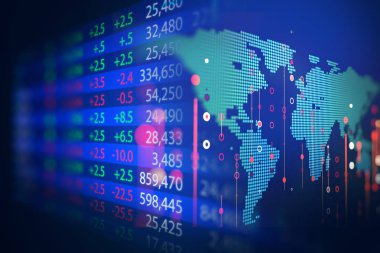 Teknik mali grafik teknolojisi arka plan üzerinde