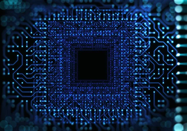 fütüristik mavi devre desen arka plan illüstrasyon