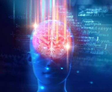 teknolojik altyapı insan beynine 3D render 