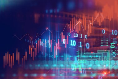 Teknik mali grafik teknolojisi arka plan üzerinde