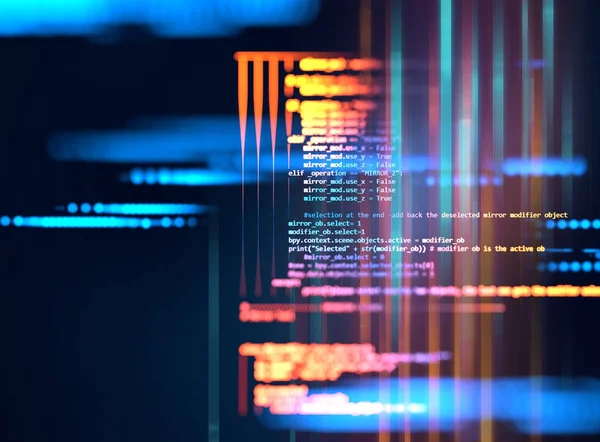 ソフトウェア開発のプログラミング コードの抽象的な技術の背景 — ストック写真