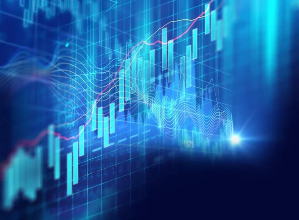 Gráfico financeiro técnico sobre tecnologia resumo fundo — Fotografia de Stock