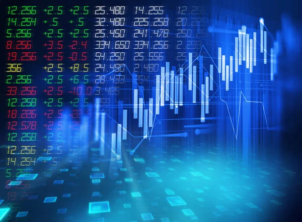Financiële grafiek op abstracte achtergrond van technologie — Stockfoto