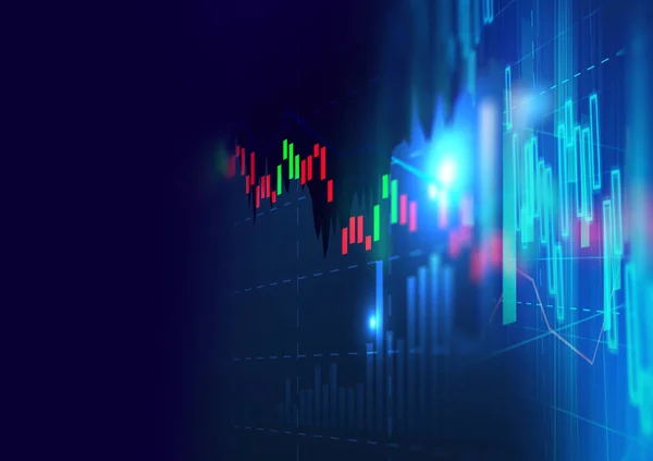 Tekniska finansiella diagram på teknik abstrakt bakgrund — Stockfoto
